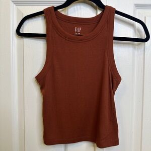 Gap Ribbed Tank Top Burnt Orange Women’s XS Petite | Soft Stretch Basic